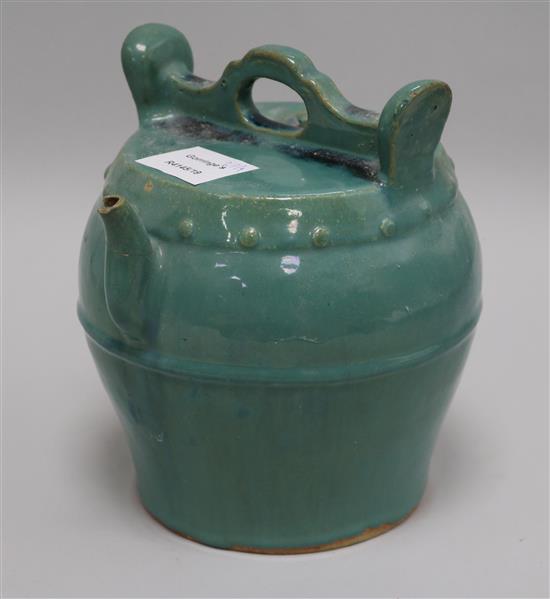 A Chinese Jun type wine vessel, 19th century 7.5in.
